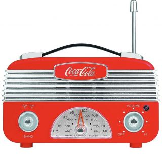 Coca Cola Retro Desktop Vintage Style Am/fm Battery Operated Radio