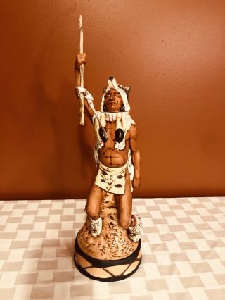 Vintage Ski Country Wolf Dancer Decanter 1981 Signed Barbara Foss Full Size