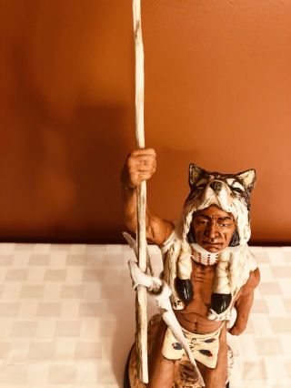 Vintage Ski Country Wolf Dancer Decanter 1981 signed Barbara Foss Full Size 4