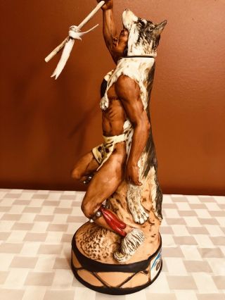 Vintage Ski Country Wolf Dancer Decanter 1981 signed Barbara Foss Full Size 7