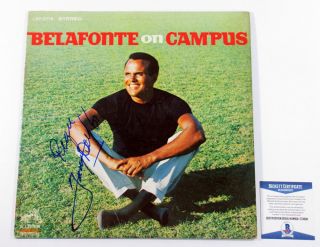Harry Belafonte Signed Lp Record Album Belafonte On Campus W/ Beckett Auto