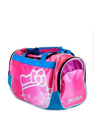 Hello Kitty Sports Duffle Bag Hot Pink/blue 20.  5 X 11.  8 - Inch