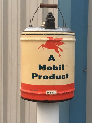 Very Rare Old School Mobil Oil 5 Gallon