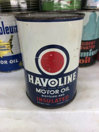 Vintage Quart Havoline Indian Refining Insulated Motor Oil Can