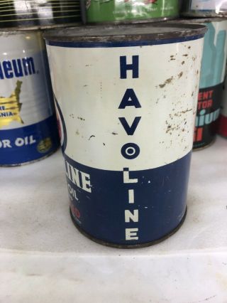 Vintage Quart Havoline Indian Refining Insulated Motor Oil Can 2