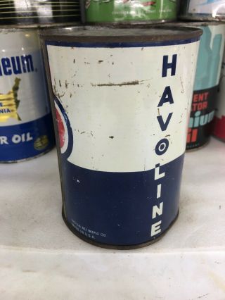 Vintage Quart Havoline Indian Refining Insulated Motor Oil Can 5