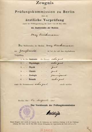 German Anatomist Wilhelm Von Waldeyer - Hartz Autograph,  Document Signed