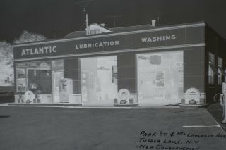 1955 2 Atlantic Gas Station Negatives Park & Mclaughlin,  Tupper Lake Ny Large