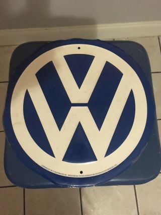 Vw / Volkswagen 12 " Round Metal Logo Sign Bus Bug Type2 Van Beetle Golf Type3
