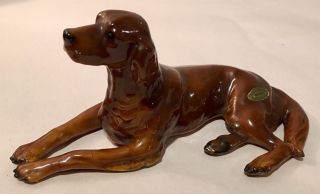 Old Mortens Studio Lying Irish Setter Dog Figurine