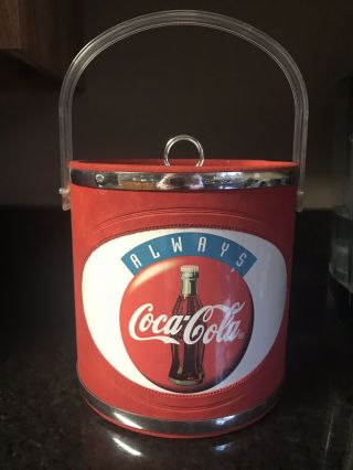 Vintage Coca - Cola Ice Bucket Very Retro Coke Barware