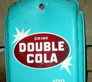 DRINK DOUBLE COLA THERMOMETER / METAL SIGN 3