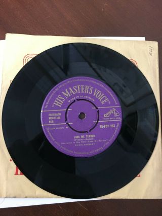 Love Me Tender - Elvis Presley Hmv 45 Pop 253 Gold Label
