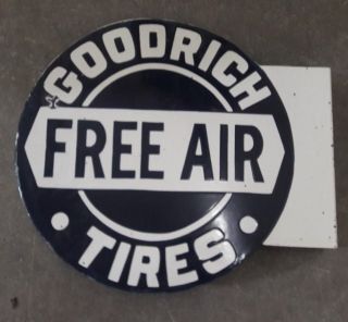 Porcelain Goodrich Air Tires Sign Size 18 " Round Double Sided Flange