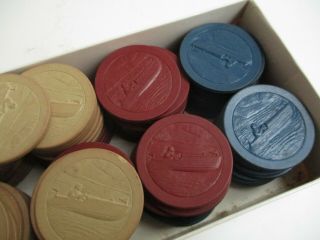 Vintage Clay Motor Speed Boat Chris Craft Poker Chips Fun Retro Find 90 In All
