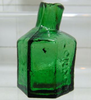 - Crude Green Hyde London Octagonal Ink With Tilted Neck C1885 - 90