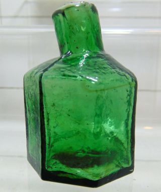 - Crude Green Hyde London Octagonal Ink with Tilted Neck c1885 - 90 2
