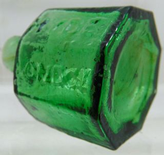 - Crude Green Hyde London Octagonal Ink with Tilted Neck c1885 - 90 3