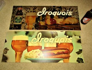Iroquois Beer And Ale 23 " Lighted Sign Inserts (2) Buffalo,  York