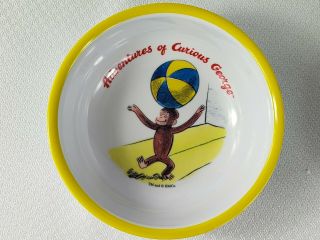Curious George Monkey Plastic Child ' s Bowls 1990s SH Collectible 5