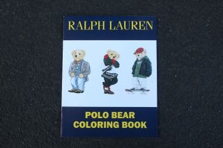 Vintage RARE Ralph Lauren Polo Bear Coloring Book,  Sticker Set Palace 2