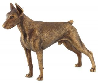 Doberman Pinscher Bronze Figurine Dog Statue Russian Art Animal Sculpture 6 "