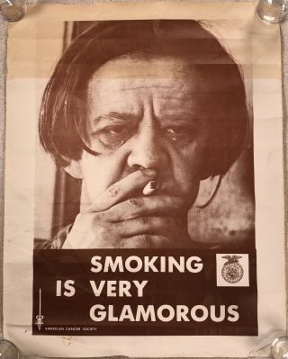 2 Vintage American Cancer Society Anti Smoking Posters