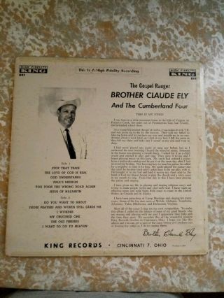 Brother Claude Ely and The Cumberland Four - The Gospel Ranger - KING Records 2