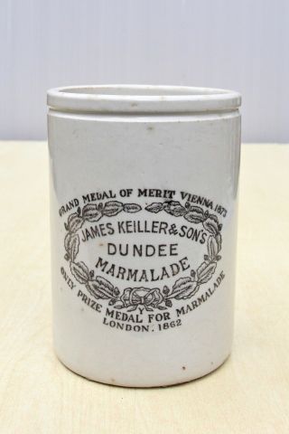 Vintage C1900s 2lb Size James Keiller & Sons Dundee Marmalade Maling Pot Jar