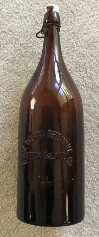 Rock Island Brewery 1/2 Gallon Picnic Bottle Illinois