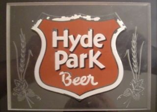 Hyde Park Etched Glass Sign Really 7 X 5 1/4 Inches 40 
