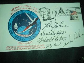 Sts 41d Launchcover,  Orig.  Signed Crew,  Space