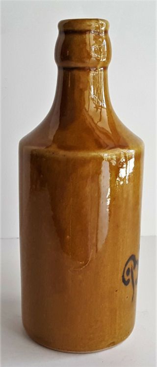 Antique W Biscombes Plymouth BP Ginger Beer Ceramic Stoneware Bottle 3