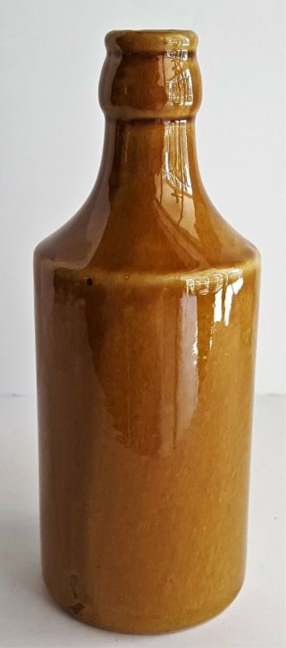 Antique W Biscombes Plymouth BP Ginger Beer Ceramic Stoneware Bottle 4