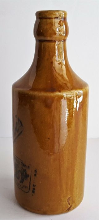 Antique W Biscombes Plymouth BP Ginger Beer Ceramic Stoneware Bottle 5