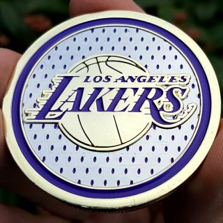 Premium Nba Los Angeles Lakers Poker Card Guard Chip Protector Golf Marker Coin