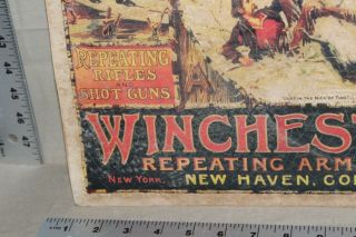SCARCE CIRCA 1900 WINCHESTER REPEATING ARMS STORE SIGN AMMO GUN HUNTING BEAR GAS 3