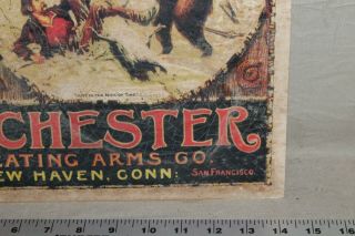 SCARCE CIRCA 1900 WINCHESTER REPEATING ARMS STORE SIGN AMMO GUN HUNTING BEAR GAS 4