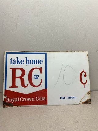 Vintage Royal Crown (rc) Cola Double Sided Porcelain Sign 16”x10” Rare Sign Wow