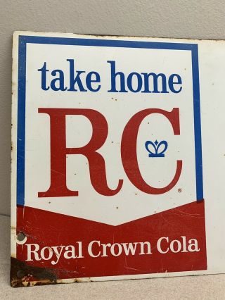 Vintage Royal Crown (RC) Cola Double Sided Porcelain Sign 16”x10” Rare Sign Wow 2