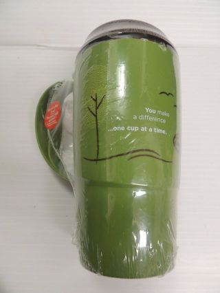 Vtg Tim Hortons Insulated Travel Coffee Mug Nip Cup Green
