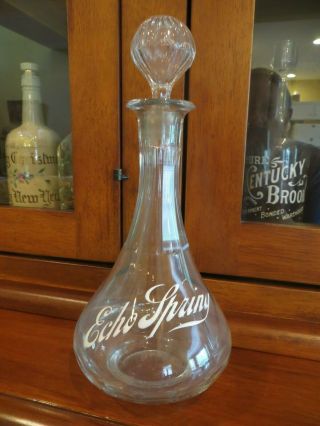 Saloon Back Bar Whiskey Bottle W.  E.  Echo Spring Grabfelder Louisville Ky