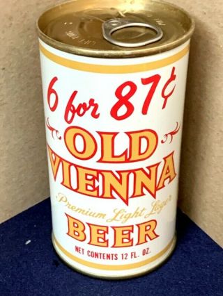 Old Vienna " 6 For 87 " Pull Tab Beer Can,  Maier.  Los Angeles,  Ca,  Usbc Ii 102 - 40