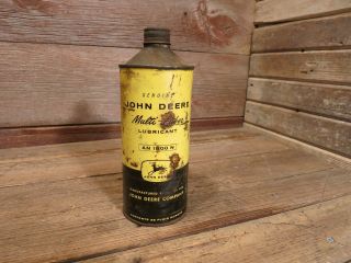 John Deere Multi - Luber Quart Oil Can Four Legged Deer Vintage 32 Oz An 11100 N