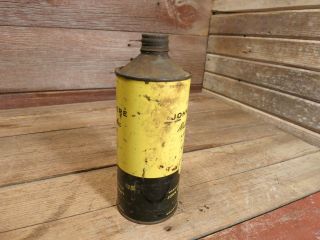 John Deere Multi - Luber Quart Oil Can Four Legged Deer Vintage 32 oz AN 11100 N 2