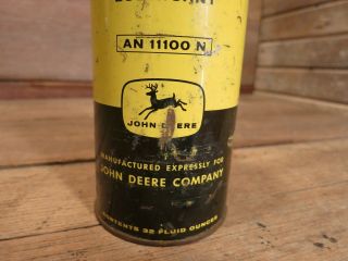 John Deere Multi - Luber Quart Oil Can Four Legged Deer Vintage 32 oz AN 11100 N 7