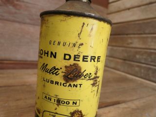 John Deere Multi - Luber Quart Oil Can Four Legged Deer Vintage 32 oz AN 11100 N 8