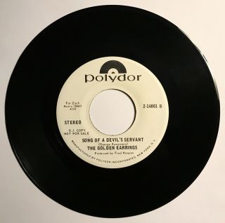 The Golden Earrings: It ' s Alright/Devil ' s Servant VG,  US Promo ' 68 Earring Rare 2