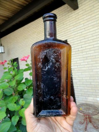 St.  ANDREWS Honey Amber MEDICINE Bottle BRISTOL,  TENNESSEE TENN TN late 1800’s 5