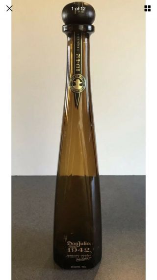 Don Julio 1942 Anejo Empty Tequila Bottle With Cork 750ml Mexico.